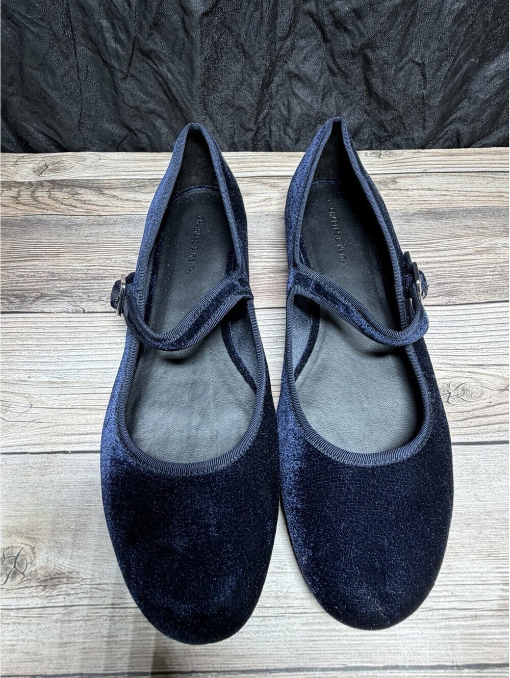 Charles & Keith Women's Shoes Blue Suede With Strap